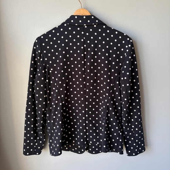 Talbots Womens Polka Dot Blazer Black And White Size Large Petite Button Front - Picture 3 of 10